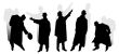 Five silhouettes of men.