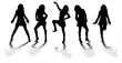 Five silhouettes of the girl.