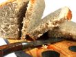 The cut bread on a board