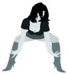 Silhouette of the girl.