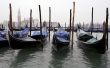 Gondolas in Venice lined up