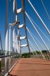 White bridge against a clear blue sky