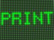word on the electronic display