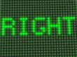 word on the electronic display