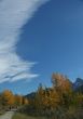 Hikers in park; storm front