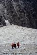 Hikers in new snow