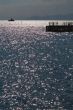 The sea sparkles