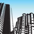 Grunge style skyscrapers
