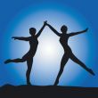 Silhouette of two ballet dancers