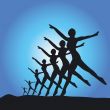 Silhouette of ballet dancers