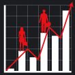 business chart and people