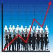 business chart and people