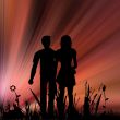 People in a field
