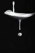 Milk on spoon