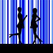 Silhouette of a two women