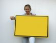 Women with a sign board