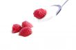 Raspberries with yogurt
