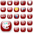 Ruby Red Icons, Digital Media Art Set