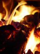 burning charcoal