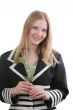 pretty young teacher with flower