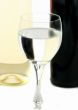 glass with reflection  of  wine