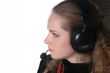 pretty with headphones