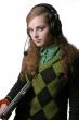 pretty student with headphones