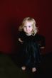happy little girl in party dress