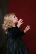 happy little girl in party dress