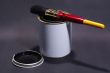 Blank White Paint Tin With Paintbrush and Lid 2