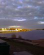Evening sky and town in distances