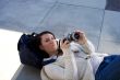 Girl with SLR photo camera