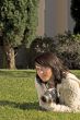 Girl with SLR photo camera