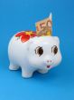 Piggy bank with euro note