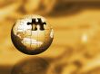 Golden puzzle globe