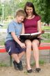Mum and the son reads