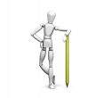 Man leaning on pencil