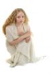 young girl in long withe dress