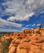 Clouds on a red canyon