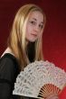 young lady with fan