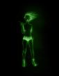 Smoking girl in green