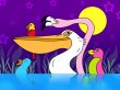 Birds night illustration