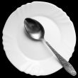 spoon on a white plate