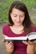 girl reads the book