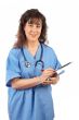 Female doctor writing