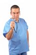 Male doctor with stethoscope