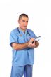 Male doctor writing