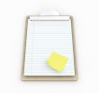 Clipboard with post-it note