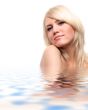 attractive blond in water