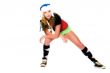 Girl with idiot clothes